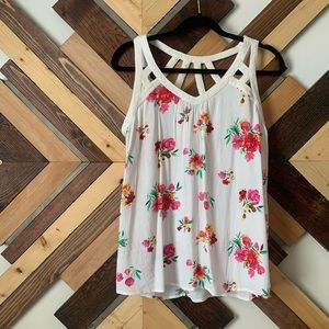 Skies Are Blue Floral Tank Top size Medium